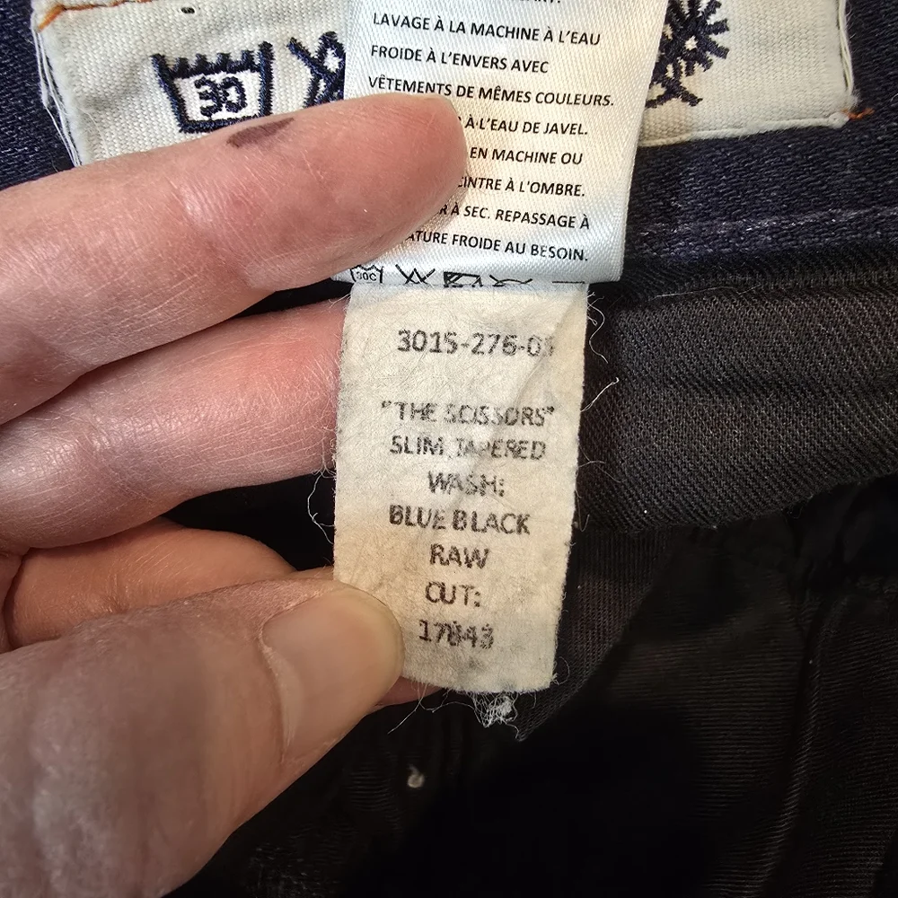 Hiroshi Kato Japanese Raw Selvedge The Scissors Slim Tapered In Blue Black 33